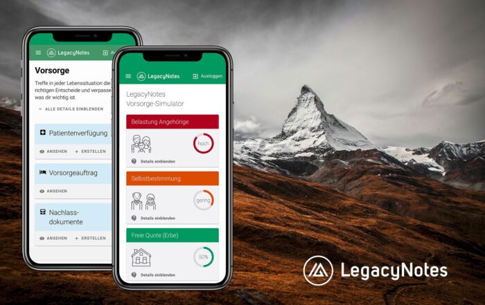 LegacyNotes - Digitale Nachlassplanung schweizerisch gut