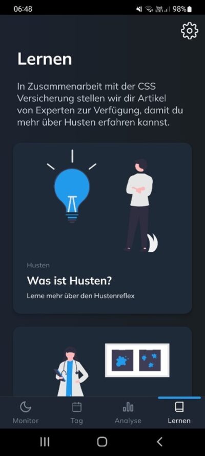 myCough Resmonics App Lernen